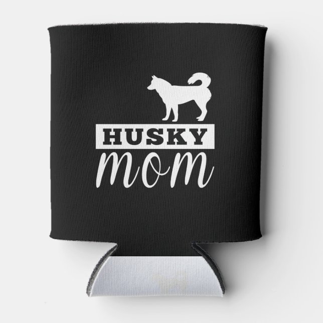 Husky Silhouette Mama Dosenkühler (Vorderseite)