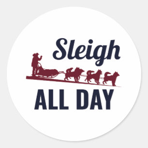 Husky Sledding Schlittenhunde Racing Alaskan Racer Runder Aufkleber