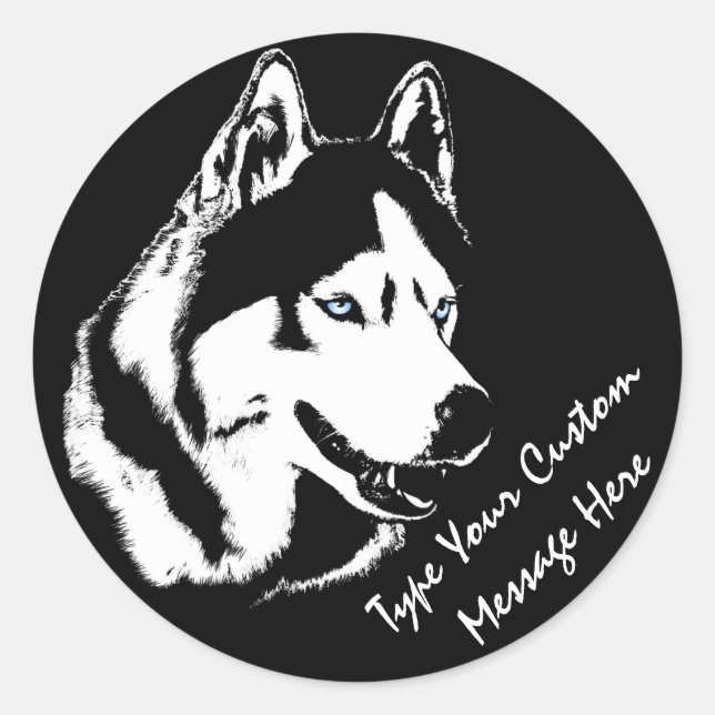 Husky Stickers Siberian Husky Malamute Stickers (Vorderseite)