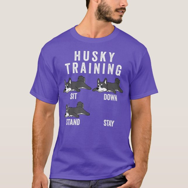 Husky Training Hund Premium T-Shirt (Vorderseite)