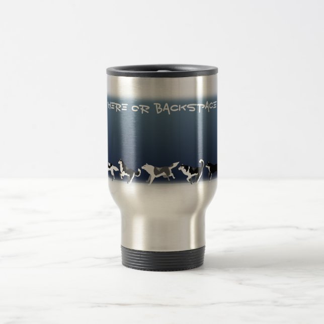 Husky Travel Mug Cup Custom Husky Schlittenhunde T Reisebecher (Mittel)