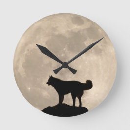 Husky-Uhr gibt Dekoration Vollmond-Wall-Uhr Runde Wanduhr