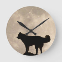 Husky-Uhr gibt Dekoration Vollmond-Wall-Uhr