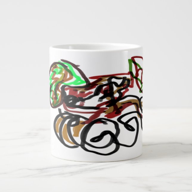 Husky- und Pumpkin-Zeit Jumbo-Tasse (Vorderseite)