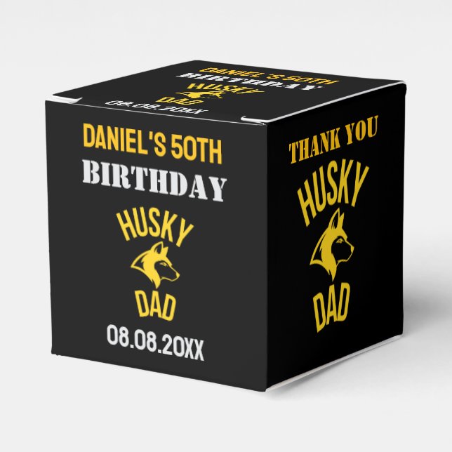 Husky Vater, Hund Vater Birthday Gefallen Box Geschenkschachtel (Vorderseite)