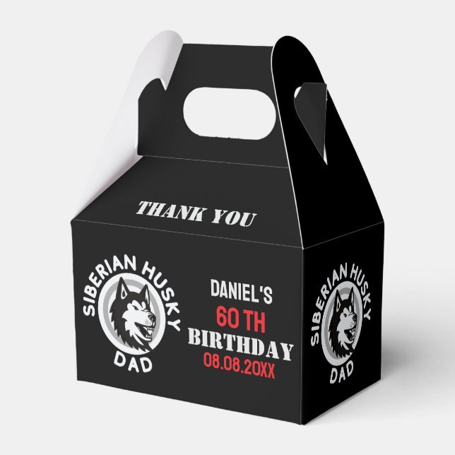Husky Vater, Hund Vater Birthday Gefallen Box Geschenkschachtel (Vorderseite)