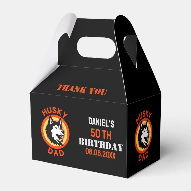Husky Vater, Hund Vater Birthday Gefallen Box Geschenkschachtel (Vorderseite)