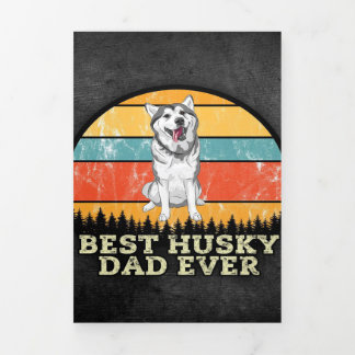 Husky Vater Vathers Day Leinwand Dreifach Gefaltete Ankündigung