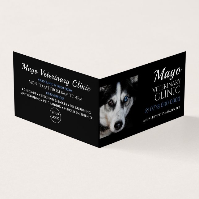Husky, Veterinär, Veterinärdienst im Detail Visitenkarten (Vorderseite)