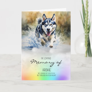 Husky Wasserfarbe Beileid Karte