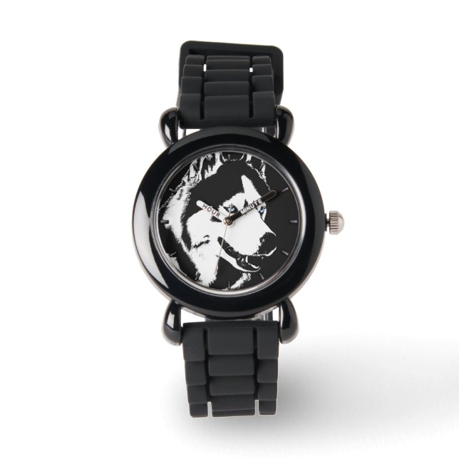 Husky Watch Siberian Husky Malamute Wrist Watch Armbanduhr (Vorderseite)