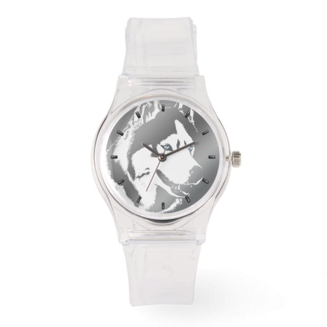 Husky Watch Siberian Husky Malamute Wrist Watch Armbanduhr (Vorderseite)