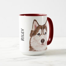 Husky Watercolor - personalisierte Umarmung