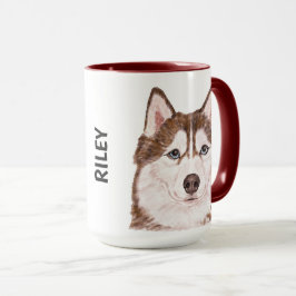 Husky Watercolor - personalisierte Umarmung Tasse