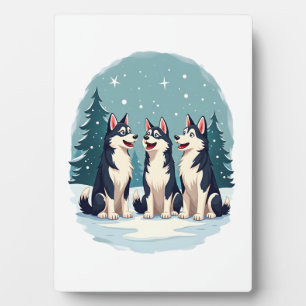 Husky-Weihnachtschor Fotoplatte