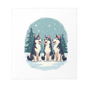 Husky-Weihnachtschor Notizblock