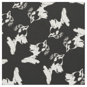 Husky Welpe Fabric Husky Malamute Hund Textilien Stoff