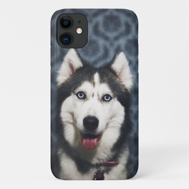 Husky Welpe Pop mit dunklem Background Case-Mate iPhone Hülle (Rückseite)