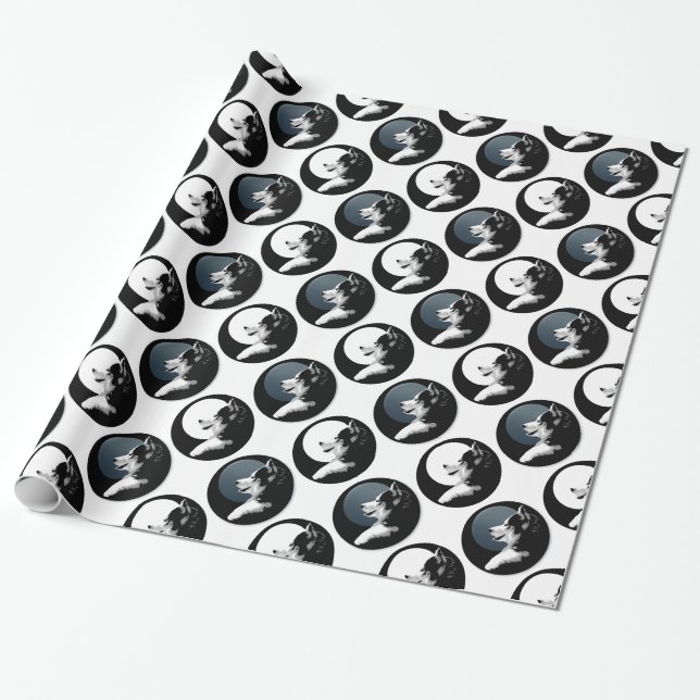 Husky Wrapping Paper Husky Puppy Doppy Paper Geschenkpapier (Ungerollt)