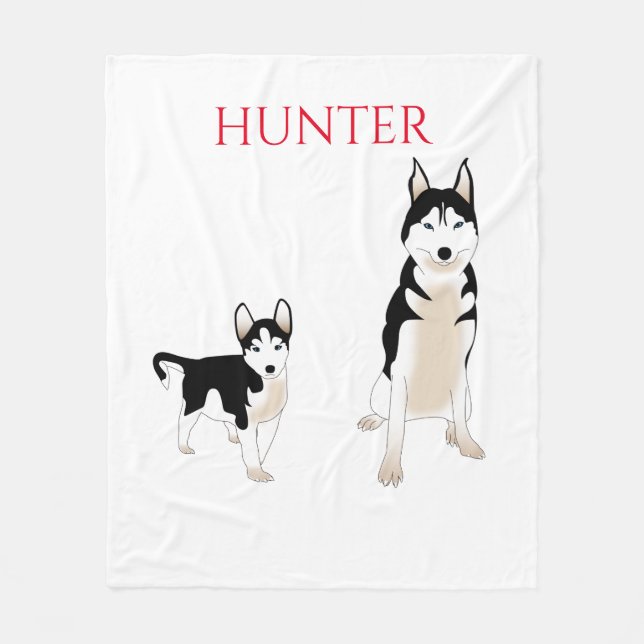 Huskyhunde tüpfen. fleecedecke (Vorderseite)