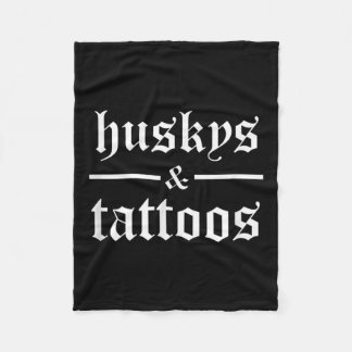 Huskys und Tattoos Funny Tattoooot Hundebesitzer T Fleecedecke