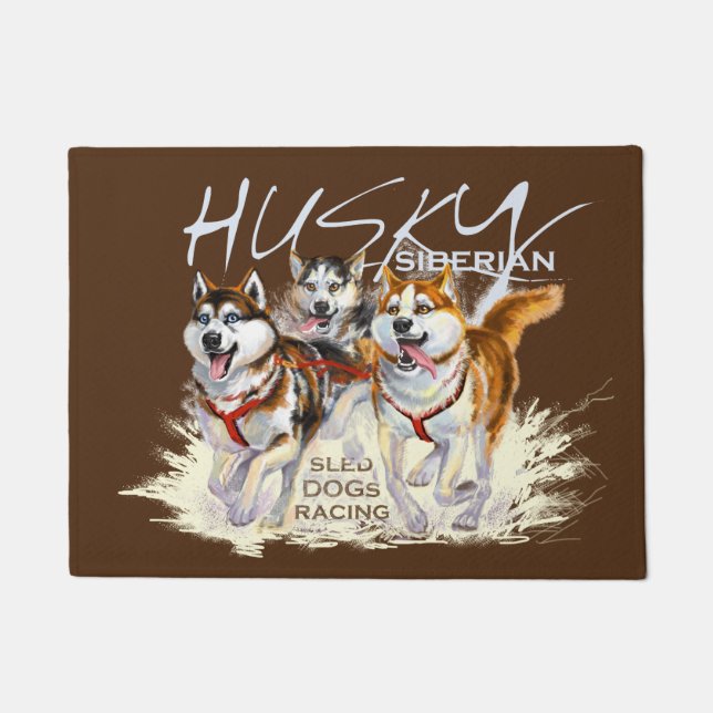 Huskyschlittenhunde Fußmatte (Vorderseite)