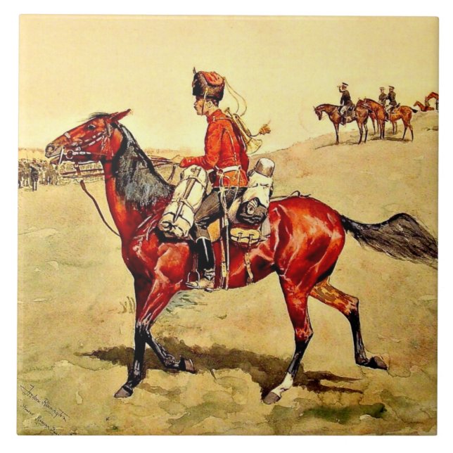 Hussar Russian Guard Corps, Remington Malerei Fliese (Vorderseite)