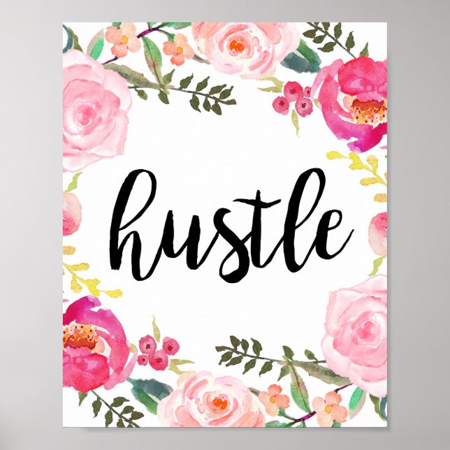 Hustel, druckbare Kunst, Motivierend Poster, Büro Poster (Vorne)