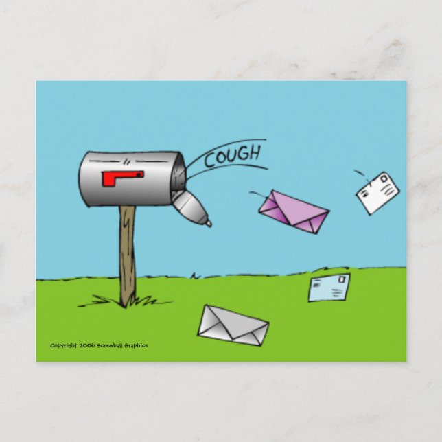 Husten der Briefkasten-Postkarte Postkarte (Vorderseite)