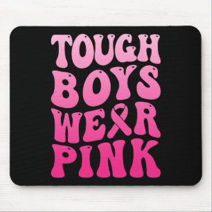 Husten Jungen tragen rosa Cool rosa Brustkrebserkr Mousepad