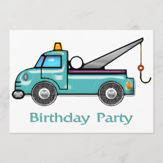 Husten-Schleppwagen Geburtstag Einladung
