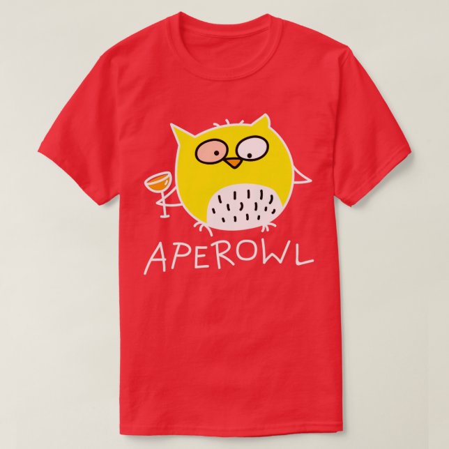 Hustenuhu mit Alkohol T-Shirt (Design vorne)