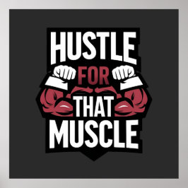 Hustet für diesen Muskel - Funny Gym Motivation Poster