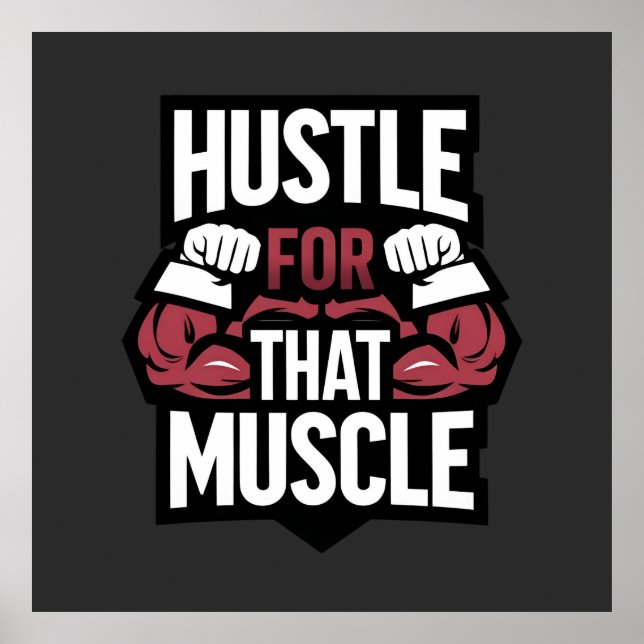 Hustet für diesen Muskel - Funny Gym Motivation Poster (Vorne)