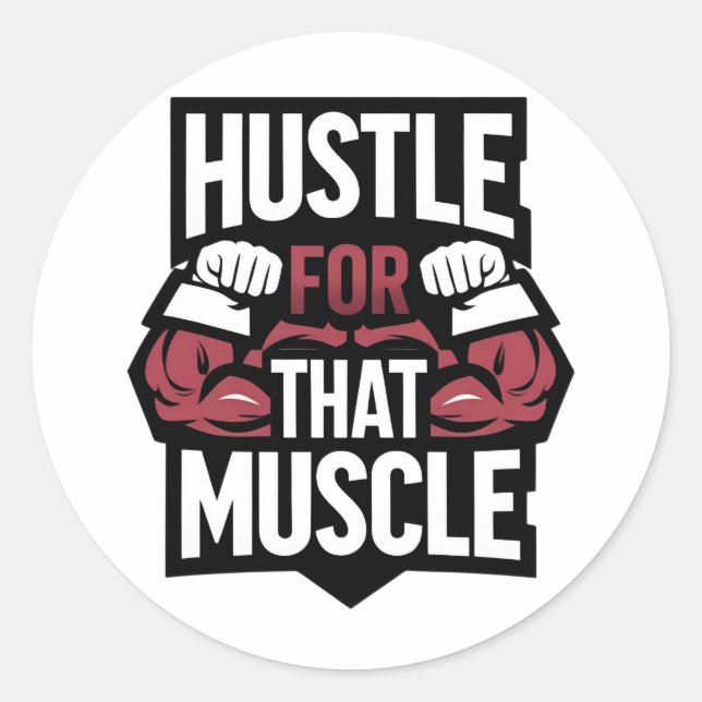 Hustet für diesen Muskel - Funny Gym Motivation Runder Aufkleber (Vorderseite)