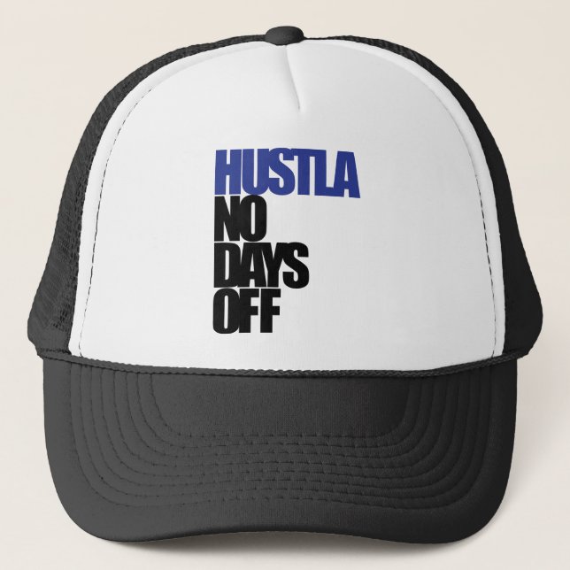 Hustla Blau Truckerkappe (Vorderseite)