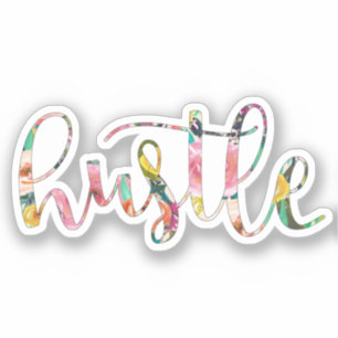 Hustle Boho floral Aufkleber
