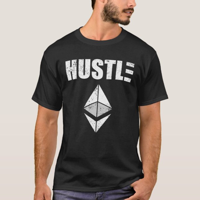 HUSTLE Ethereum Symbol Kryptowährung NFT Artist G T-Shirt (Vorderseite)