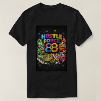 Hustle Force 88 Schwarzes T-Shirt