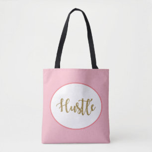 Hustle, goldener Glitzer, rosa, stilvoll und moder Tasche