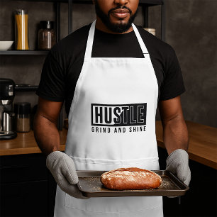 Hustle Grind und Shine Motivationszitat Schürze