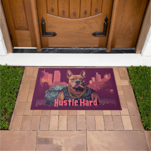 Hustle Hard - Pitbulle Hund mit Geld und Zigar Fußmatte