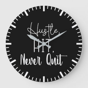 Hustle, Hit, Niemals aufhören - Fitness, Erfolgsmo Große Wanduhr