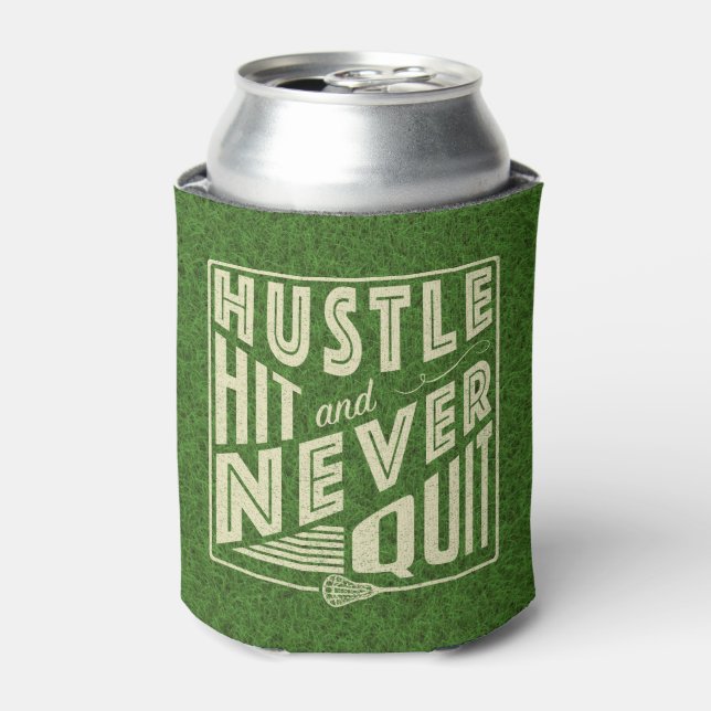 Hustle Hit und nie beenden Lacrosse Dosenkühler (Kanne Vorderseite)