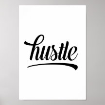 Hustle – Motivtypografie in Schwarzweiß