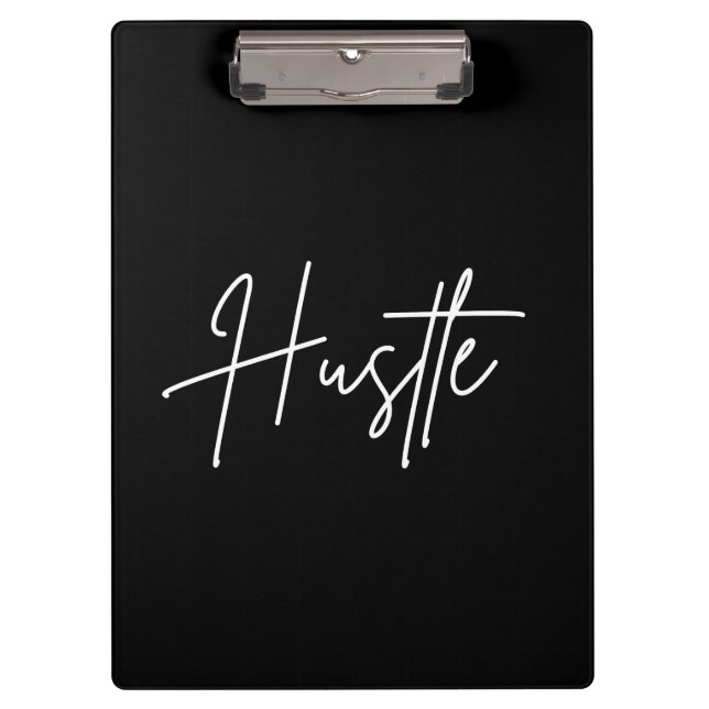 Hustle Script Clipboard – Modern Desk Accessory Klemmbrett (Vorderseite)