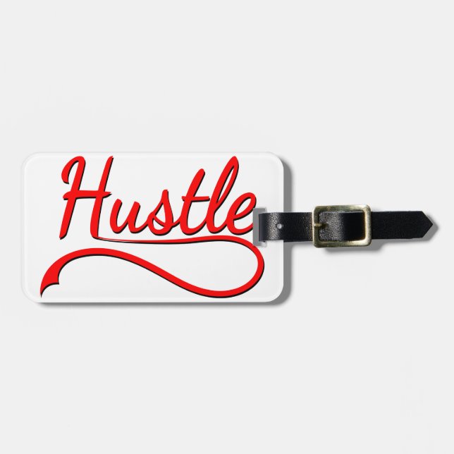 Hustle Typografy Art Gepäckanhänger (Vorderseite horizontal)