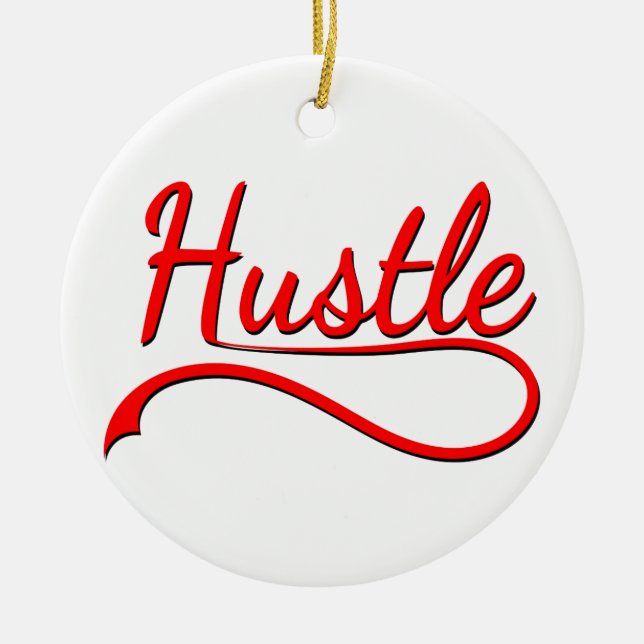 Hustle Typografy Art Keramikornament (Vorne)