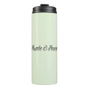 Hustle und Herztypografie Thermosbecher