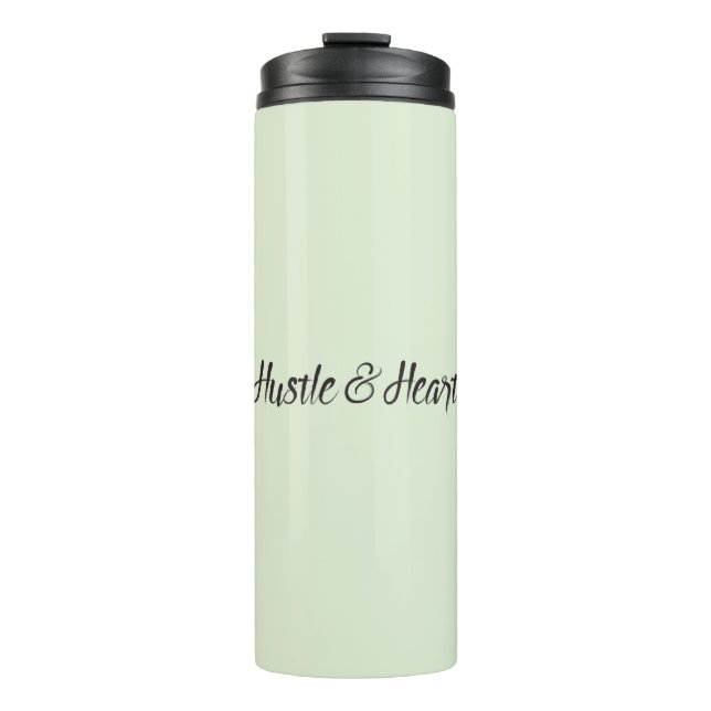 Hustle und Herztypografie Thermosbecher (Vorderseite)
